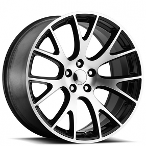 20" Dodge Challenger Hellcat Wheels FR 70 Black Machined Face OEM Replica Rims 