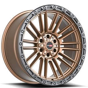 17" Vortek Off-Road VRT-604 Zeus Matte Bronze with Black Bead Ring Rims  