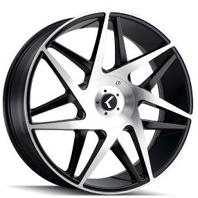 22x8.5" Kraze Wheels KR192 Phase Gloss Black Machined Rims