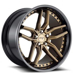 20" Niche Wheels M195 Methos Matte Bronze Face with Gloss Black Lip Polaris Slingshot / 3-Wheeler Rims