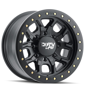 17" Dirty Life Wheels DT-1 9303 Matte Black with Simulated Beadlock Ring Off-Road Rims