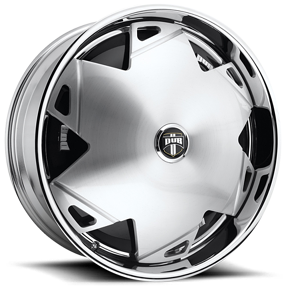 24" Dub Forged Wheels S811 Chinchilla Brushed Face with Chrome Lip Spinner Rims