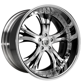 20/21" Lexani Forged Wheels LF-703 Chrome with Black Accents Rims 