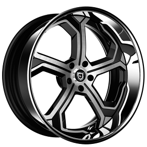 22" Lexani Forged Wheels LF-764 Vulcan Brushed Silver with Black Accents Face and Chrome Lip Rims