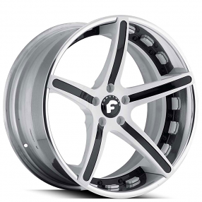 21" Forgiato Wheels Aggio-ECL 2-Tone White and Black with Chrome Lip Forged Rims 