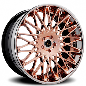 19/20" Artis Forged Wheels Monza Brushed Rose Gold Face with Chrome Lip Rims 