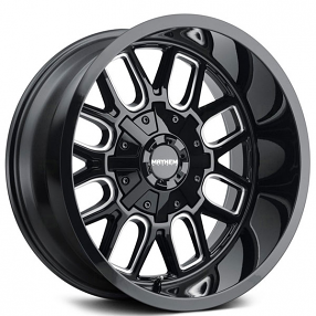 20" Mayhem Wheels 8107 Cogent Gloss Black with Milled Spokes Off-Road Rims 