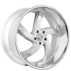 24" Snyper Wheels Force Brushed Silver with Chrome Lip Rims 