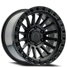20" Arena Wheel Co A101 Mesa Satin Black Center with Gloss Black Lip Off-Road Rims  