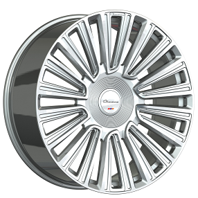 22" Giovanna Wheels Trento Gloss Silver Machined Flow Formed Floating Cap Rims