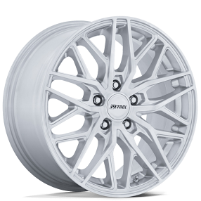 17" Petrol Wheels PE004 P3E Gloss Silver with Machined Brushed Rims