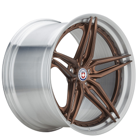 21" HRE Wheels S107SC Frozen Polished Bronze Center with Brushed Clear Barrel Forged Rims