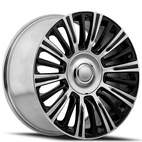 22" Escalade Platinum Wheels FR 91 Gloss Black with Polished Accents OEM Replica Rims