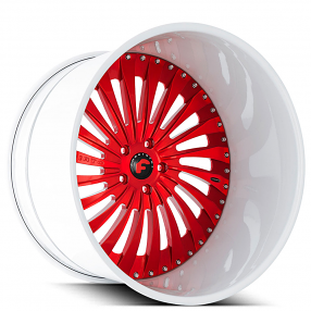 19" Forgiato Wheels Autonomo-L Candy Red Face with Gloss White Lip Forged Rims 