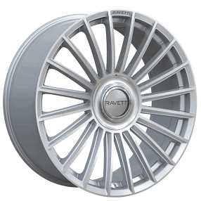 20" Ravetti Wheels M17 Silver Brushed Floating Cap Rims