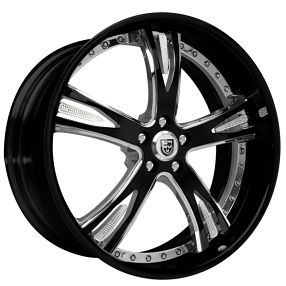 19" Lexani Forged Wheels LF-706 Gloss Black with Crystal Inserts and Chrome Accents Rims