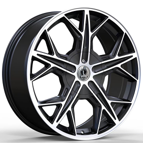 20" Luxxx Alloys Wheels Lux44 Gloss Black with Machined Face Rims