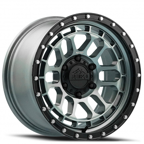 17" Reika Wheels Rambler R35 Gloss Graphite with Black Ring Flow Formed Off-Road Rims