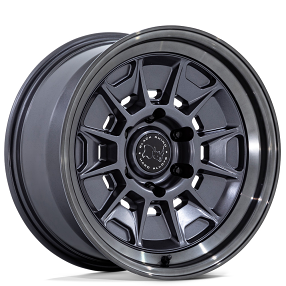 17" Black Rhino Wheels Mondo BR021 Matte Gunmetal with Gloss Gray Lip Off-Road Rims