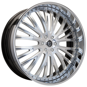 20/21" Lexani Forged Wheels LF-713 Brushed Silver with Chrome Lip Rims 
