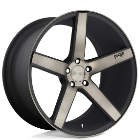20" Niche Wheels M134 Milan Black Machined with Dark Tint Rims 