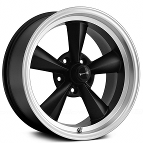17" Ridler Wheels 675 Matte Black with Machine Lip Rims 