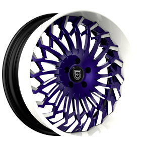 19/20" Lexani Forged Wheels LF-743 Spartacus Dark Purple with White Accents and Lip Rims 