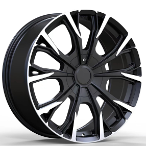 22" Luxxx Alloys Wheels Lux46 Gloss Black with Machined Face Rims