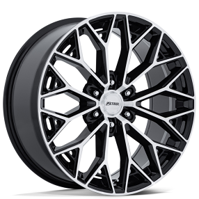 22" Petrol Wheels PE006 P5E Gloss Black with Machined Face Rims