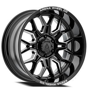 20" Arena Wheel Co A117 Violator Gloss Black and Milled Off-Road Rims 
