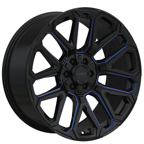 20" Massiv Off-Road Wheels OR5 Black with Blue Milled Rims