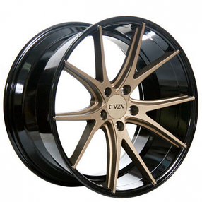 20" Staggered Element Wheels EL36 Gloss Black with Matte Bronze Face Deep Concave Rims
