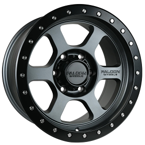 17" Falcon Off-Road Wheels T1 Matte Gunmetal with Matte Black Ring Rims
