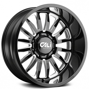 20" Cali Wheels 9110 Summit Gloss Black Milled Off-Road Rims 