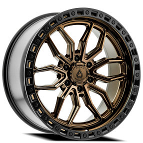 20" Arena Wheel Co A109 Hustle Smoked Bronze Center with Satin Black Lip 6-Lug Off-Road Rims 