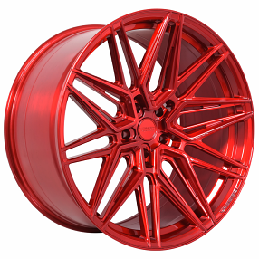 20" Vossen Wheels HF-7 Custom Brushed Candy Red Rims
