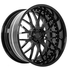 19" AC Forged Wheels ACF701 Gloss Black Three Piece Rims