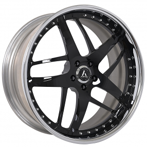 20" Artis Forged Wheels Bavaria Gloss Black Face with Chrome Lip Rims