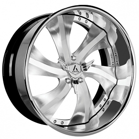 21" Artis Forged Wheels Boss Brushed Silver Face with Chrome Lip Rims