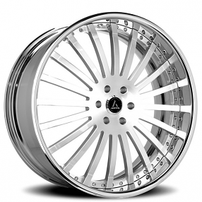 19" Artis Forged Wheels Coronado Brushed Silver Face with Chrome Lip Rims