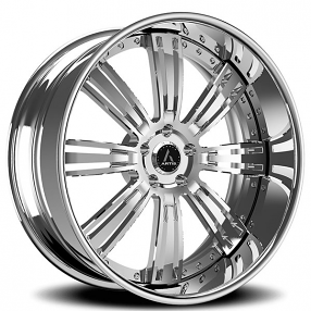 21" Artis Forged Wheels Grino Brushed Silver Face with Chrome Lip Rims