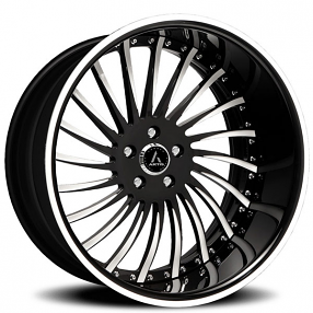 24" Artis Forged Wheels International Custom 2-Tone Face with Black Lip with Pin Stripe Accent Rims