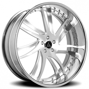 26" Artis Forged Wheels Profile Brushed Silver Face with Chrome Lip Rims