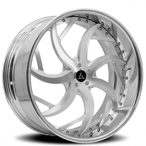 22" Artis Forged Wheels Sincity Brushed Silver Face with Chrome Lip Rims