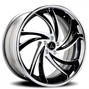 20" Artis Forged Wheels Twister Black Machined with Chrome Lip Rims