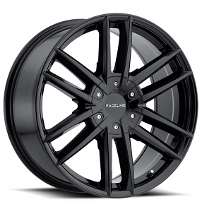 18" Raceline Wheels 158B Impulse Gloss Black Rims 