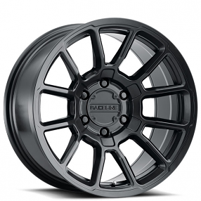18" Raceline Wheels 950B Gauge Satin Black Off-Road Rims 