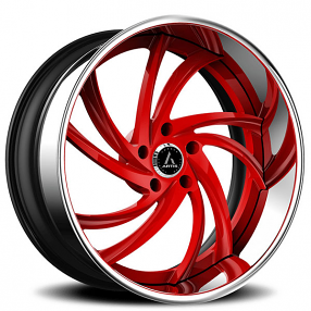 24" Artis Forged Wheels Twister Custom Color Face with Chrome Lip Rims