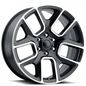 24" Dodge Ram 1500 Wheels FR 76 Satin Black Machined Face OEM Replica Rims 