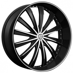 22x8.5" Borghini Wheels B19 Black Machined Rims